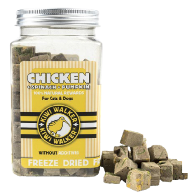 KIWI WALKER Freeze Dried Chicken Spinach Pumpkin Dog & Cat Treats 100G