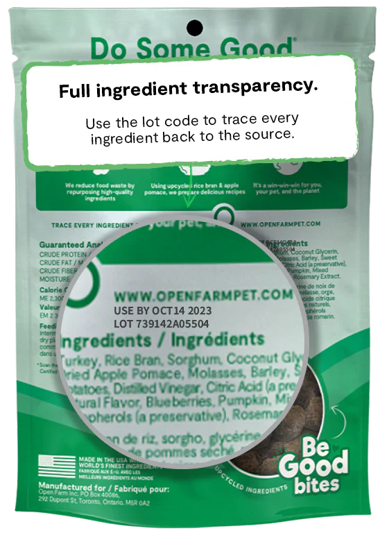 Open Farm Be Good Bites Turkey Recipe Dog Treat 170G