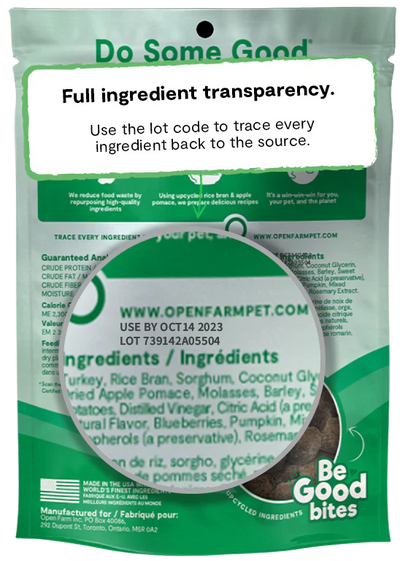 Open Farm Be Good Bites Turkey Recipe Dog Treat 170G