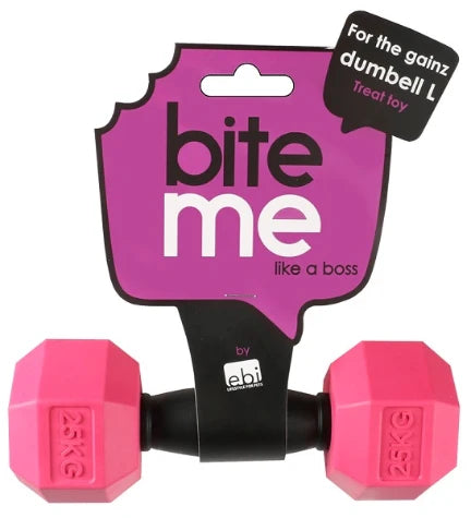 Ebi Bite Me 'For the Gainz' Dumbbell Dog Toy