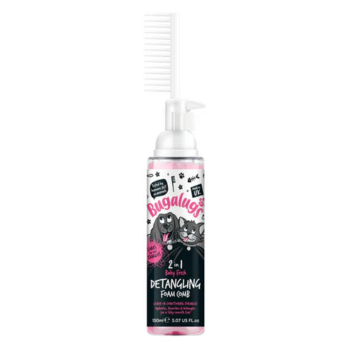 Bugalugs 2in1 Baby Fresh Detangling Foam Comb for Dogs - 150ML