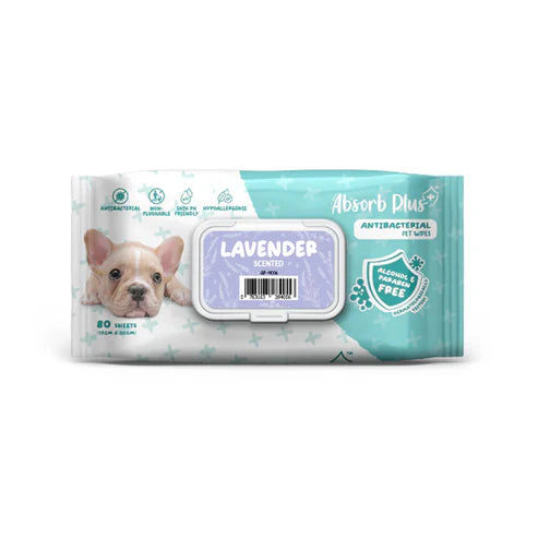 Absorb Plus AntiBacterial Pet Wipes Lavender Scented