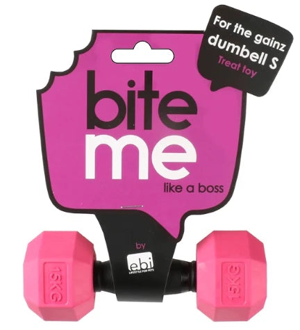 Ebi Bite Me 'For the Gainz' Dumbbell Dog Toy