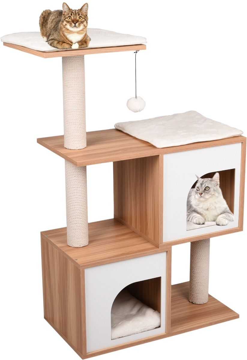 Flamingo Dana Brown/White Cat Scratching Tree 74x35x107cm