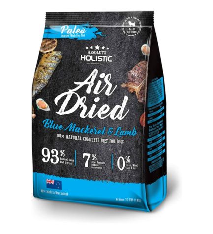 Absolute Holistic Air Dried Blue Mackerel & Lamb Dry Dog Food - 1KG