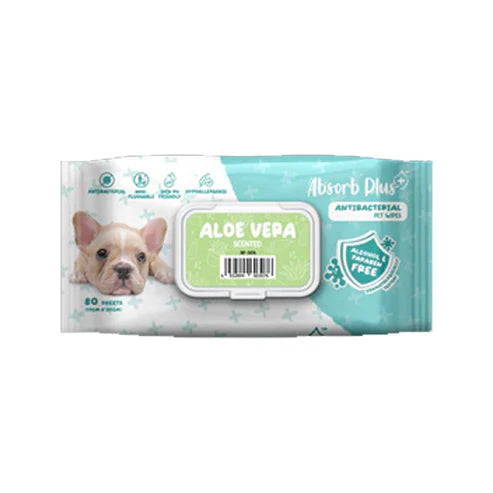 Absorb Plus AntiBacterial Pet Wipes Aloe Vera Scented