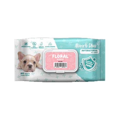 Absorb Plus AntiBacterial Pet Wipes Floral Scented