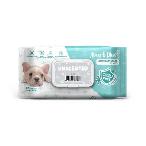 Absorb Plus AntiBacterial Pet Wipes Unscented