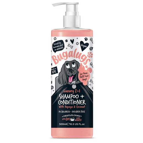 Bugalugs 2in1 Papaya & Coconut Dog Shampoo & Conditioner - 500ML