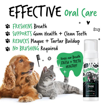 Bugalugs Dental Care Foam for Dogs & Cats - 200ML