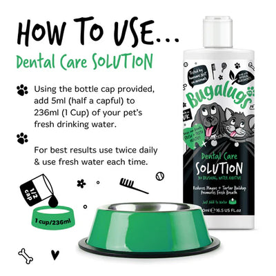 Bugalugs Dental Care Water Additive for Dogs & Cats - 490ML