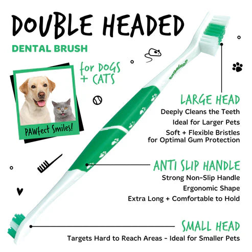 Bugalugs Double Ended Toothbrush for Dogs & Cats - 2PCS