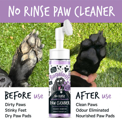 Bugalugs Lavender & Chamomile Paw Cleaner No Rinse Foam Shampoo - 200ML