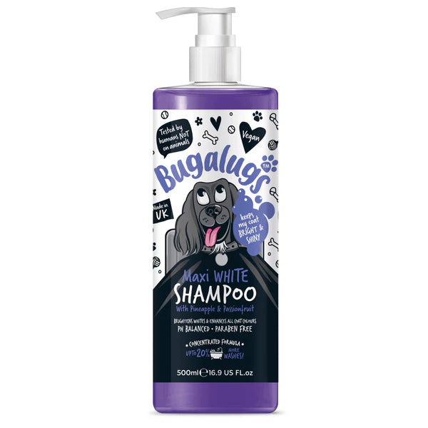 Bugalugs Maxi White Dog Shampoo - 500ML