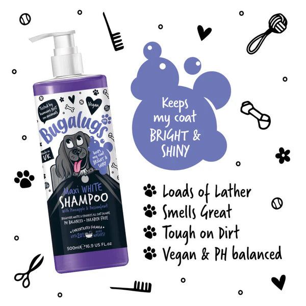 Bugalugs Maxi White Dog Shampoo - 500ML