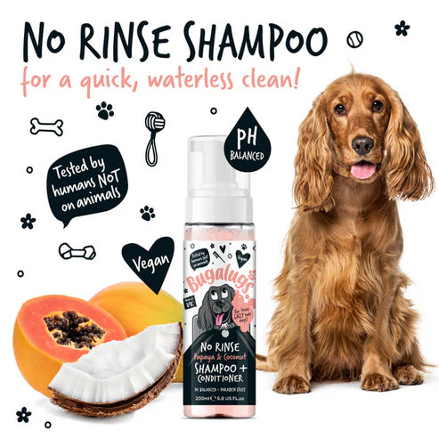 Bugalugs Papaya & Coconut No Rinse Dog Shampoo - 200ML