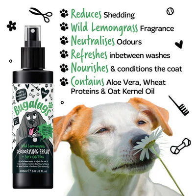 Bugalugs Wild Lemongrass Shed Control Dog Deodorising Spray - 200ML