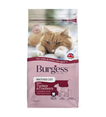 Burgess Mature Turkey & Cranberry Dry Cat Food