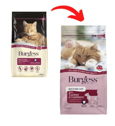 Burgess Mature Turkey & Cranberry Dry Cat Food