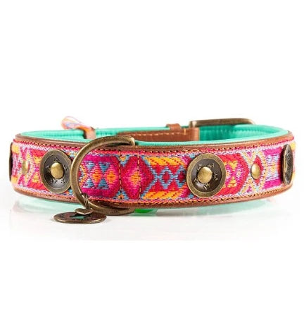 DWAM Boho Rosa Leather Dog Collar