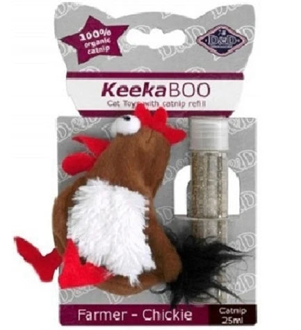 D&D KeekaBOO Farmer Chickie Plush Toy for Cats