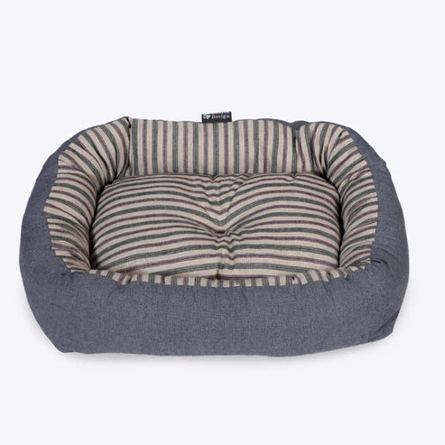 Danish Design Rustic Stripes Denim Snuggle Dog Bed