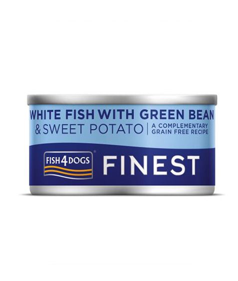 Fish4Dogs Finest White Fish with Green Bean & Sweet Potato Adult Wet Dog Food 85g