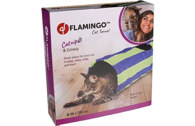 Flamingo Feline Tunnel with Ball Blue & Green Cat Toy