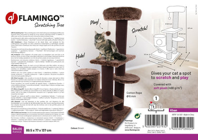 Flamingo Khan Brown Cat Scratching Tree 89.5x77x137cm