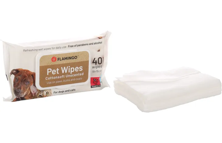 Flamingo Reini Universal Unscented Cat & Dog Pet Wipes 40pcs