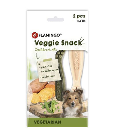 Flamingo Veggie Snack Toothbrush Mix Adult Dog Treats