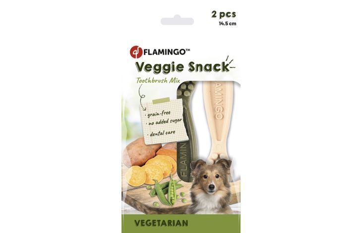 Flamingo Veggie Snack Toothbrush Mix Adult Dog Treats