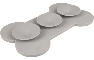Flamingo Yummy Silicone Bone Grey Dog Lick Pad Large