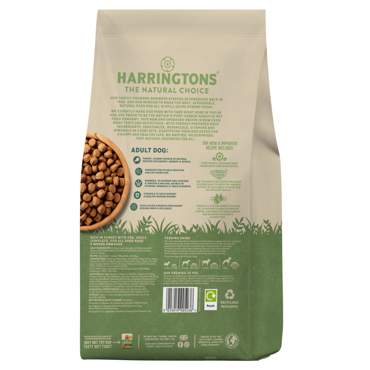 Harringtons Complete Turkey with Veg Adult Dry Dog Food