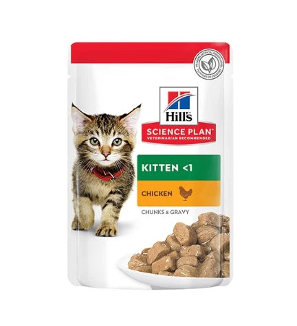 Hill's Science Plan Tender Chunks in Gravy Kitten Chicken Pouches 85G