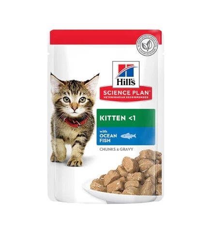 Hill's Science Plan Tender Chunks in Gravy Kitten with Ocean Fish Pouches 85G