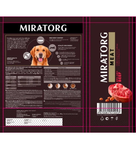 Miratorg MEAT with Juicy Beef for Medium and Large Breed Dog Dry Food