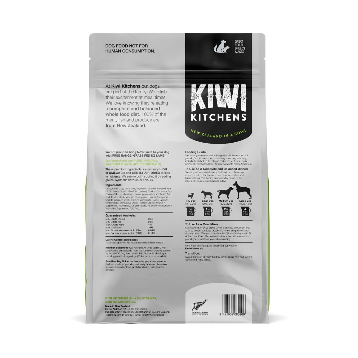 Kiwi Kitchens Air-Dried Lamb Dinner Dry Dog Food