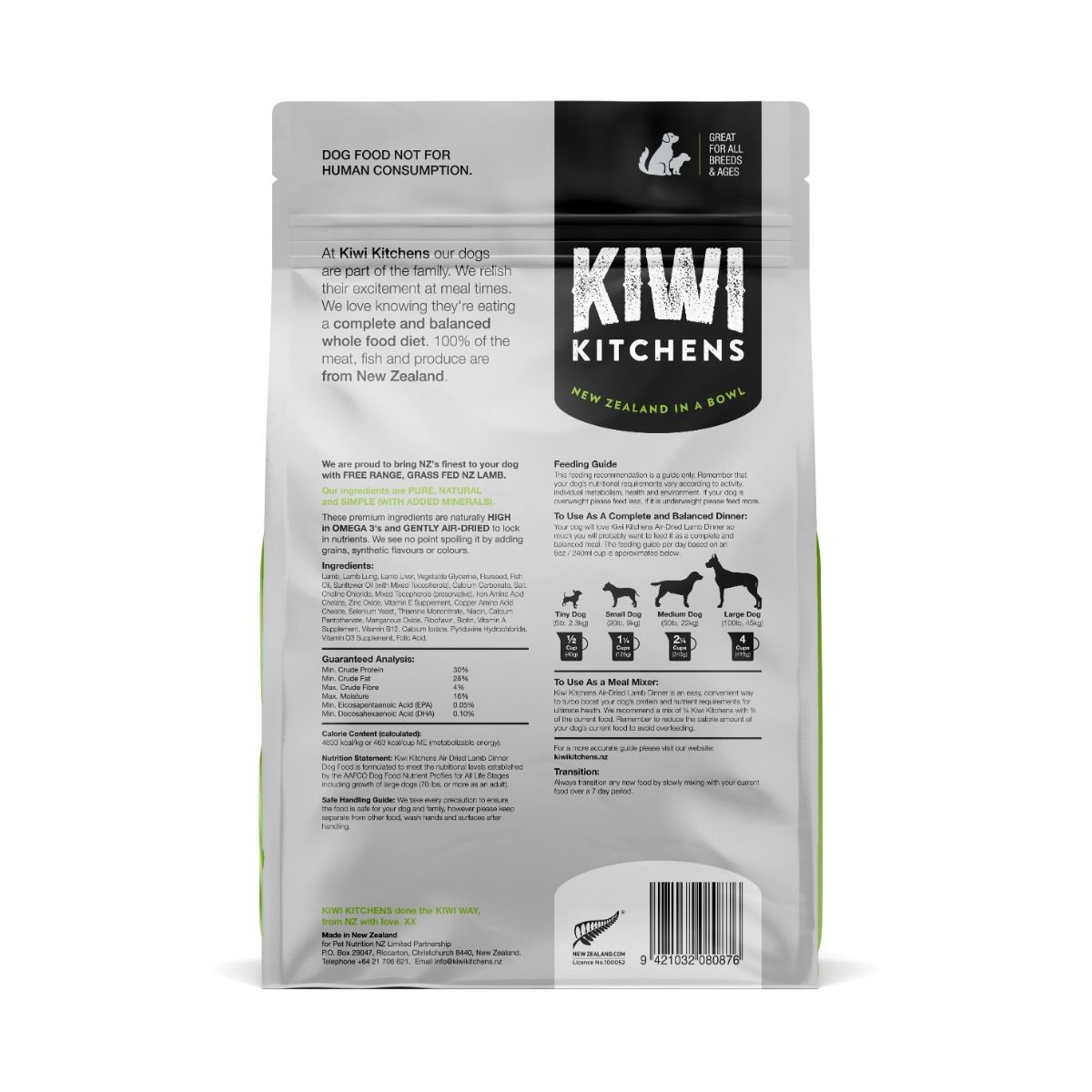 Kiwi Kitchens Air-Dried Lamb Dinner Dry Dog Food