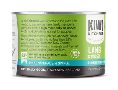 Kiwi Kitchens Grass Fed Lamb & Mussel Dinner Canned Wet Puppy Food