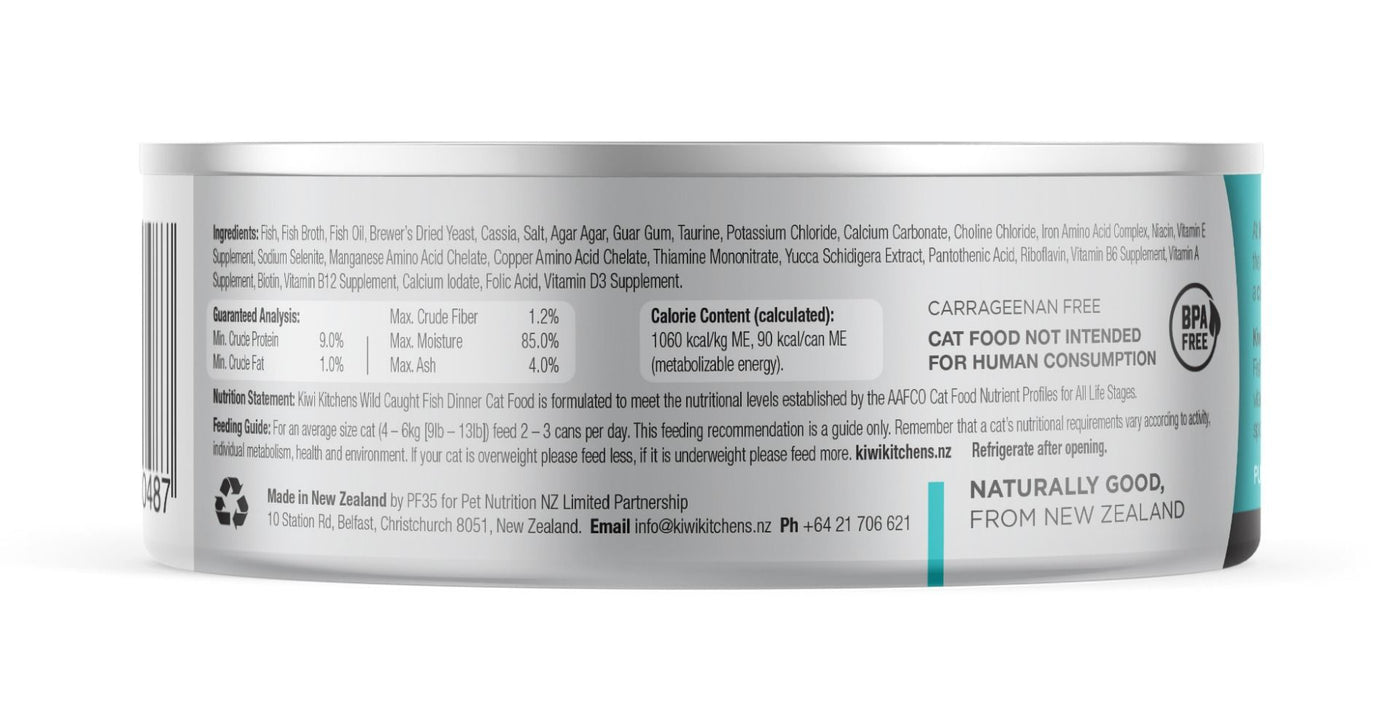 Kiwi Kitchens Wild Caught Fish Dinner Canned Wet Cat Food