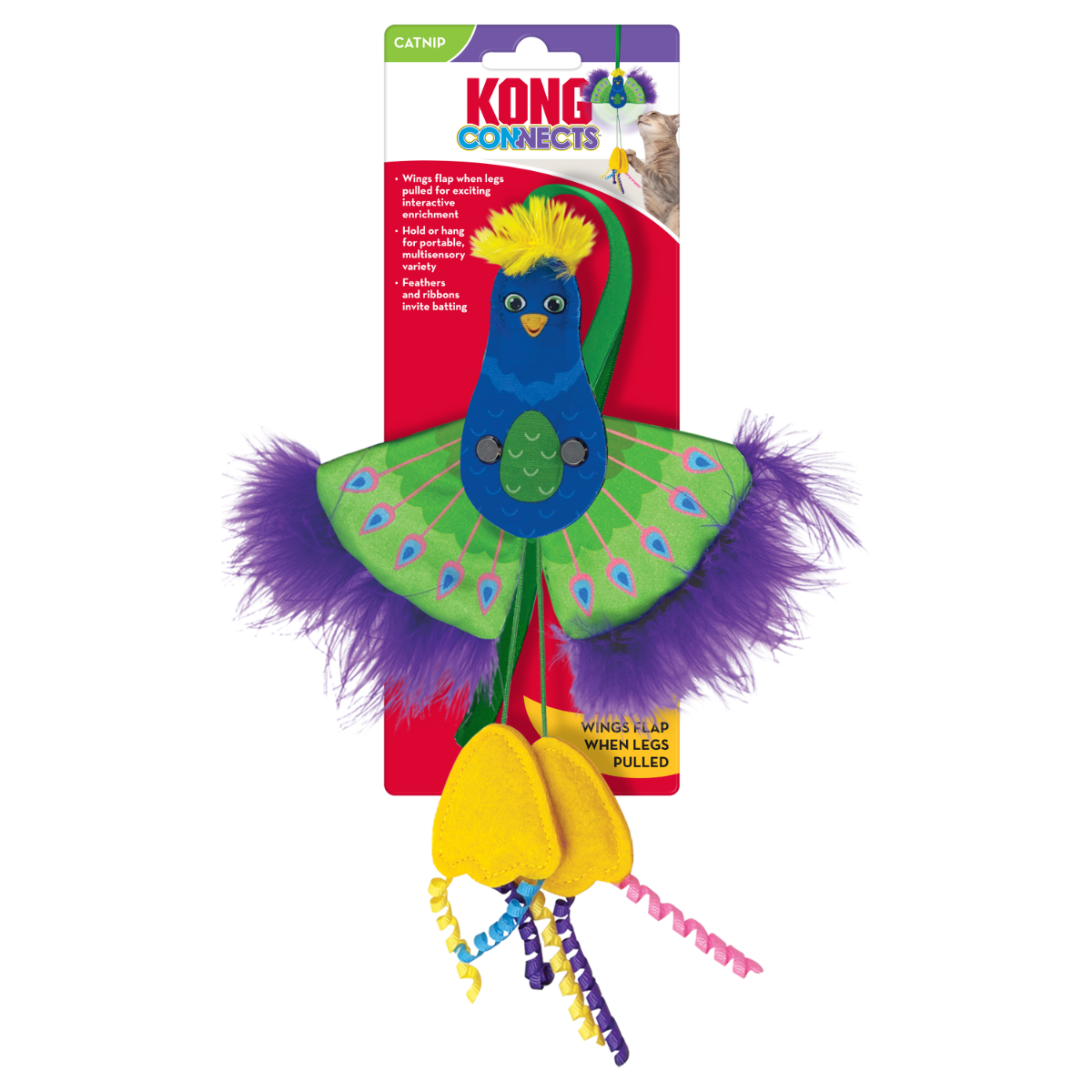 Kong Connects Peacock Feather Cat Toy