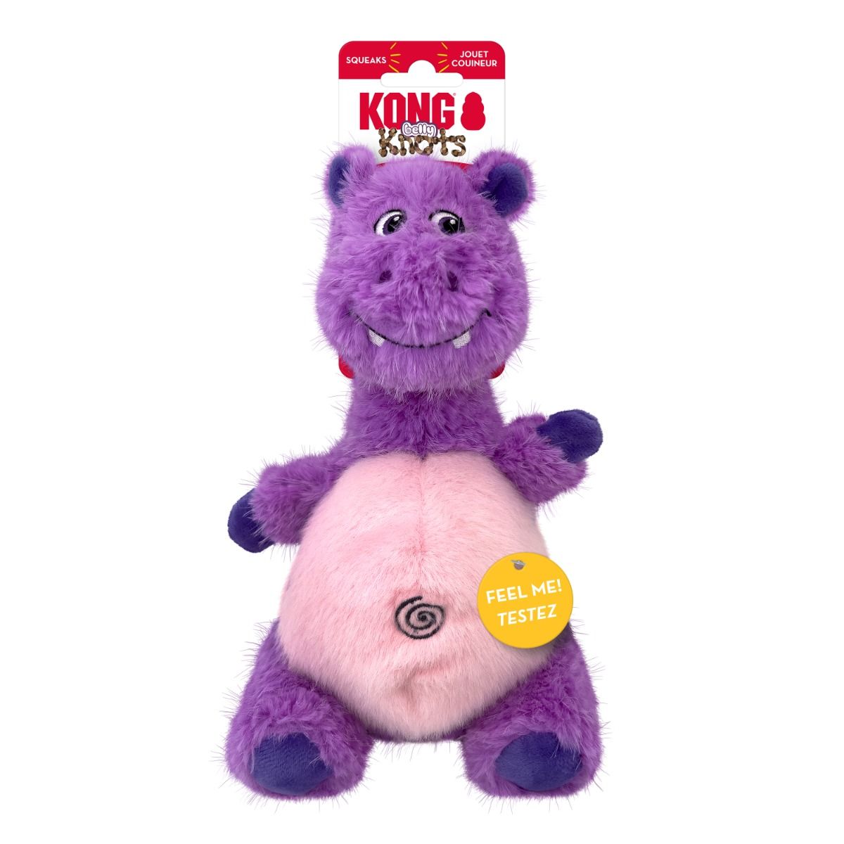 Kong Knots Belly Hippo Squeaker Dog Toy