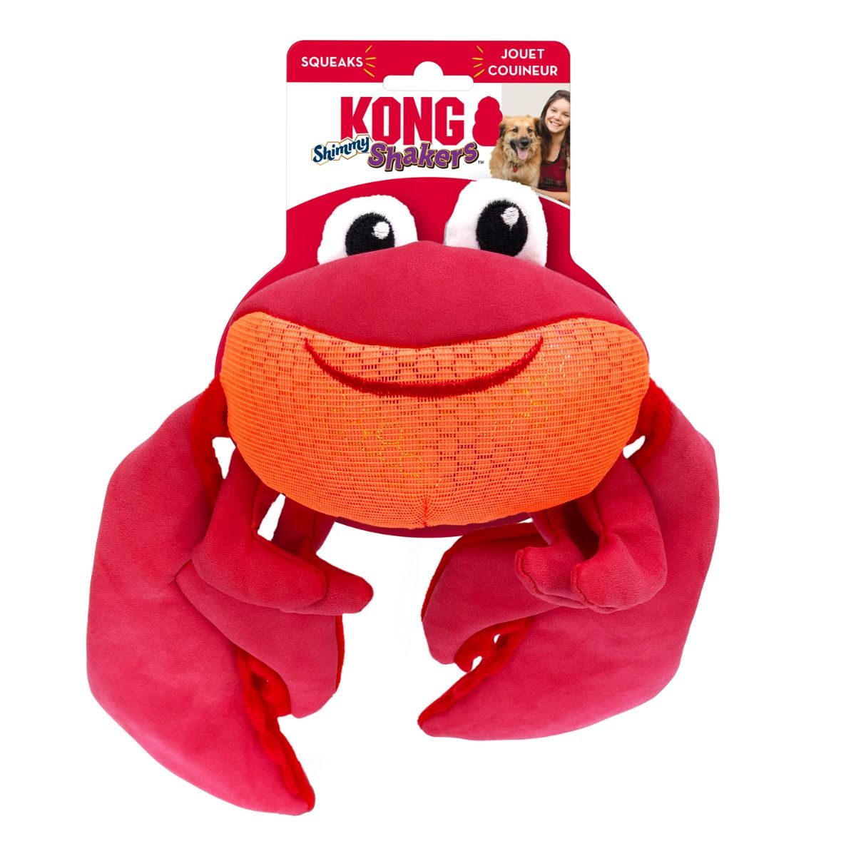 Kong Shakers Shimmy Crab Plush Dog Toy