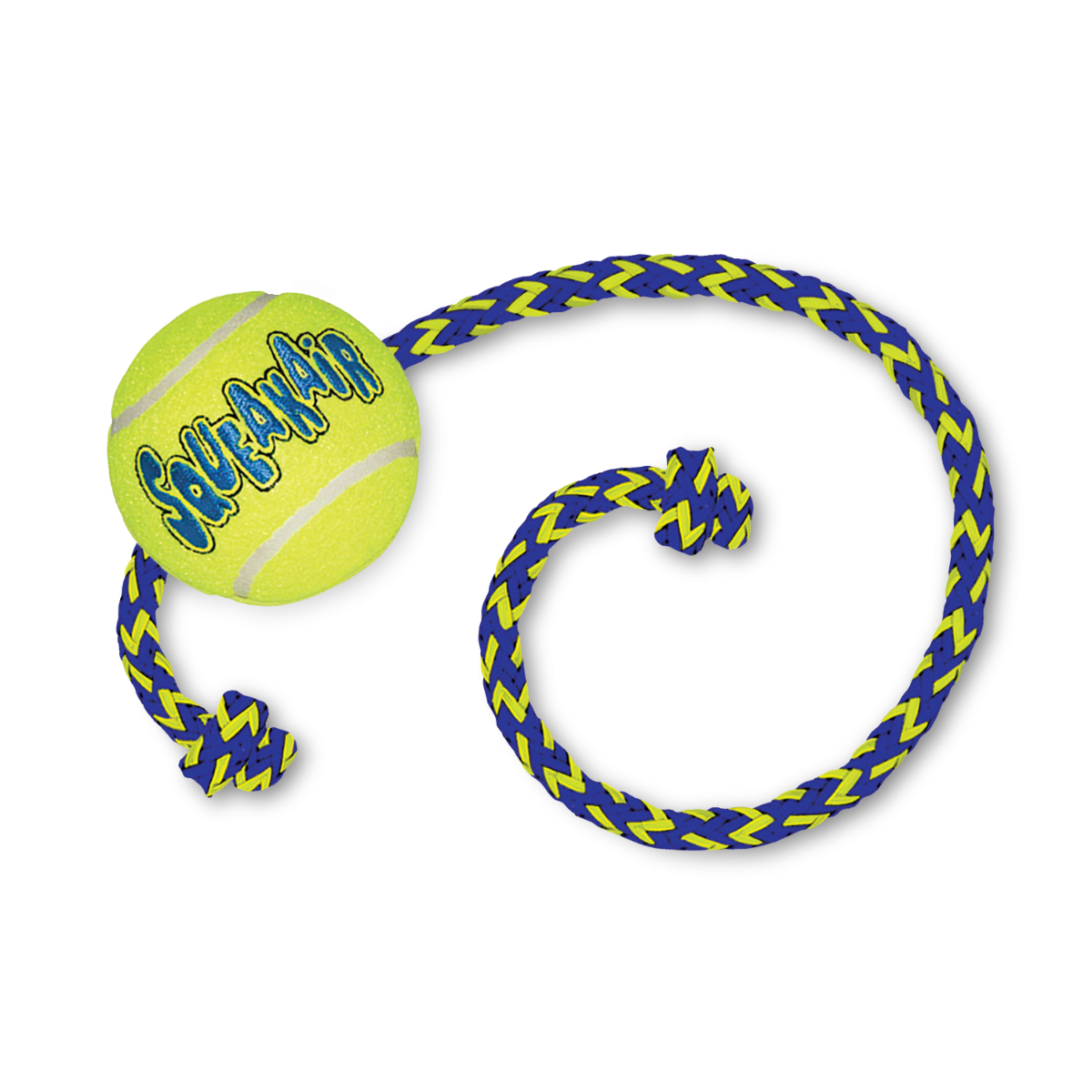 Kong SqueakAir Ball w/ Rope Dog Toy