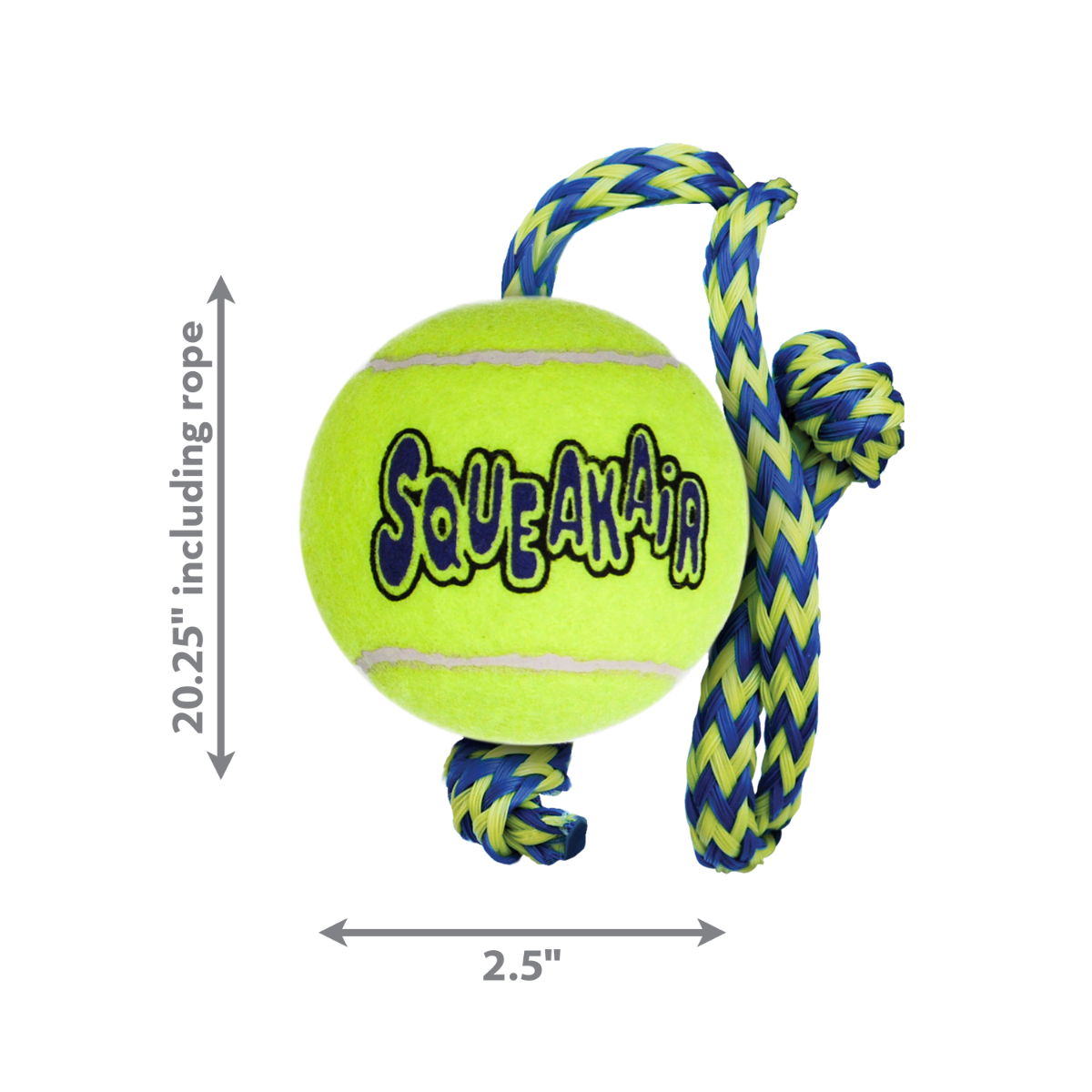 Kong SqueakAir Ball w/ Rope Dog Toy