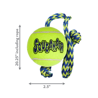 Kong SqueakAir Ball w/ Rope Dog Toy