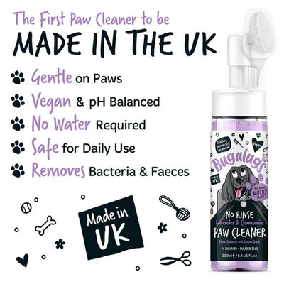 Bugalugs Lavender & Chamomile Paw Cleaner No Rinse Foam Shampoo - 200ML