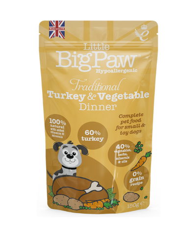 Little BigPaw Traditional Turkey & Vegetable Dinner Wet Dog Food 150g
