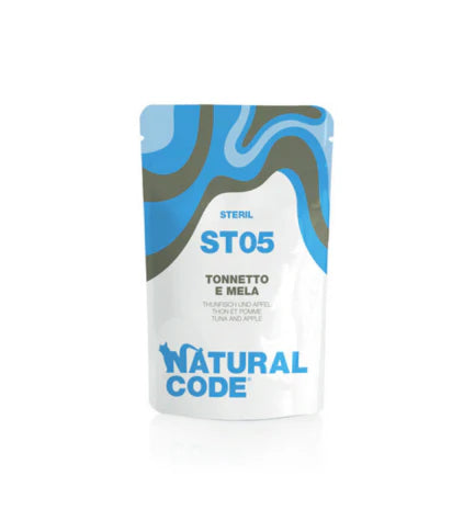 Natural Code Steril 05 Tuna & Apple Wet Cat Food Pouch - 70G